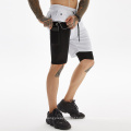 Athletic Wear Mens Execução de shorts bolso de bolso de bolso de poliéster seco rápido 2 em 1 ginásio shorts de ginástica